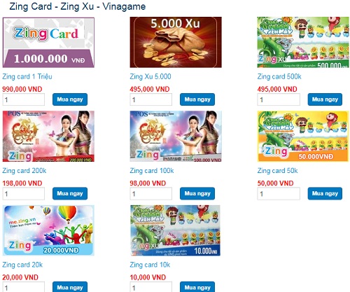 Mua thẻ Zing online thanh toán Paypal tiện lợi
