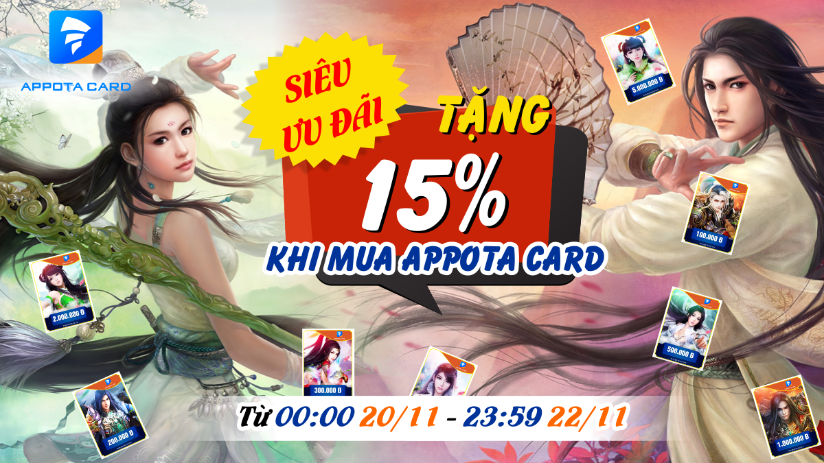 Siêu Ưu Đãi - Tặng 15% Khi Mua Appota Card