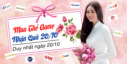 Mua Thẻ Game Nhận Quà 20/10 Tại Tiengame.com