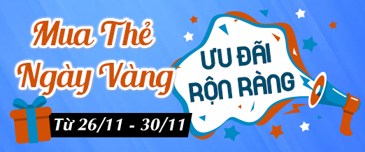 {KM tháng 11} Mua Thẻ Ngày Vàng- Ưu Đãi Rộn Ràng