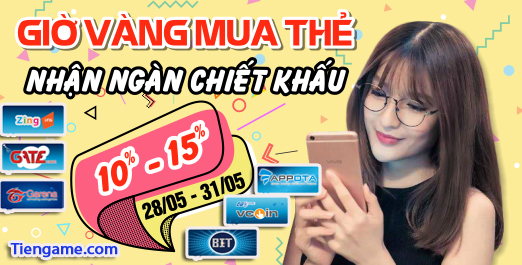 GIỜ VÀNG MUA THẺ NHẬN NGÀN CHIẾT KHẤU