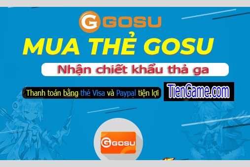 Mua thẻ Gosu bằng Paypal hay Visa Mastercard tiện lợi