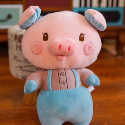 Gấu bông heo áo yếm đứng 45cm